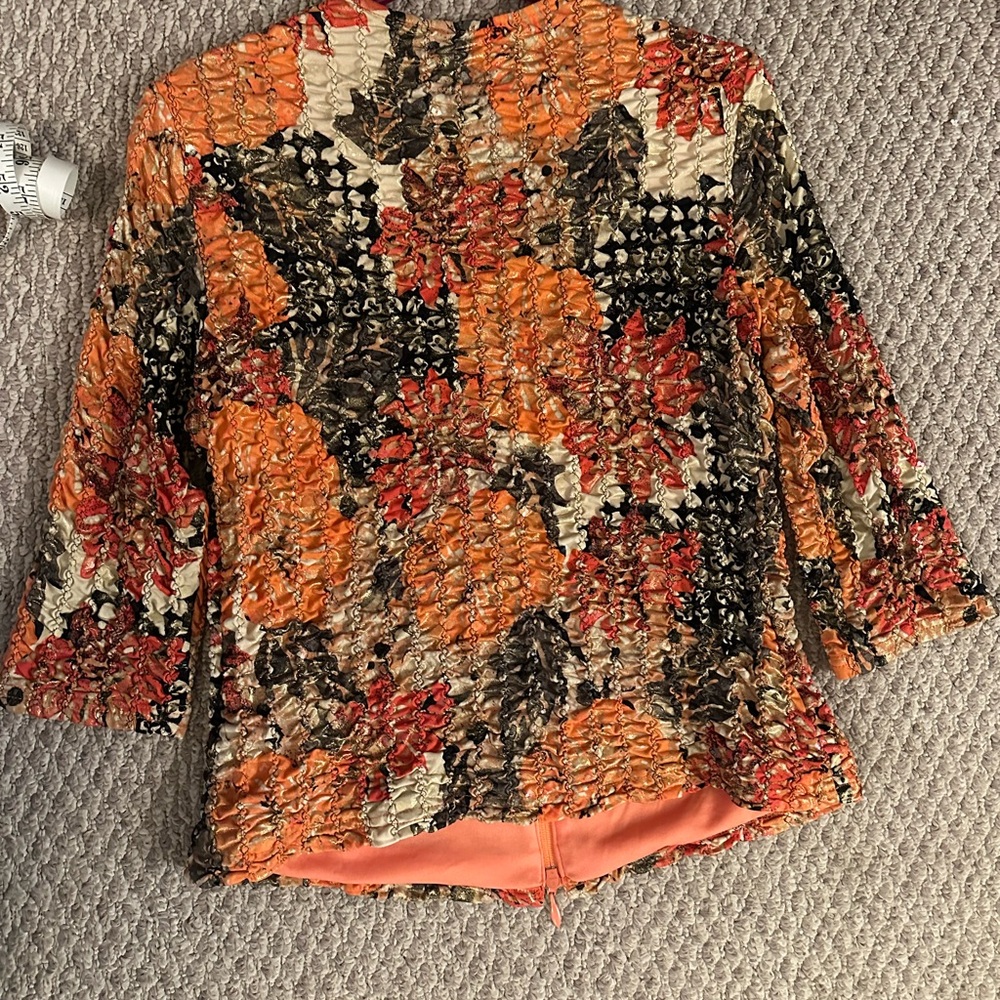 Joseph Ribkoff Orange and Cream Jacket - Picture 6 of 6